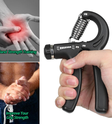 Grip Strength Trainer, Hand Grip Strengthener, Grip Strengthener, Adjustable Resistance, Forearm Strengthener, Perfect for Musicians Athletes